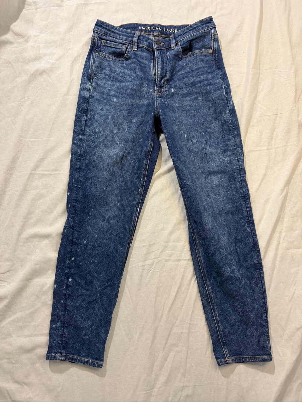 American Eagle custom lace print mom jeans size 8